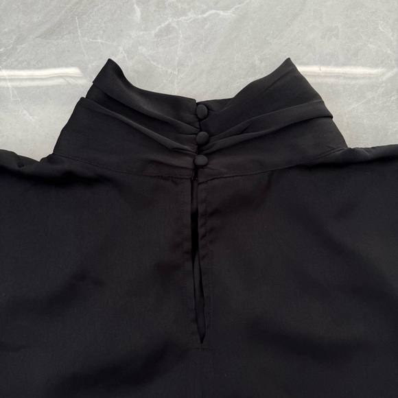 Women’s Who What Wear Ruched Turtleneck Cap Sleeve Blouse Top Size Large - Picture 9 of 14